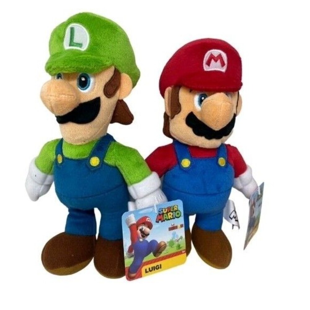 NWT Super Mario Bros. Mario and Luigi Stuffed Dolls Plush Set, 12''